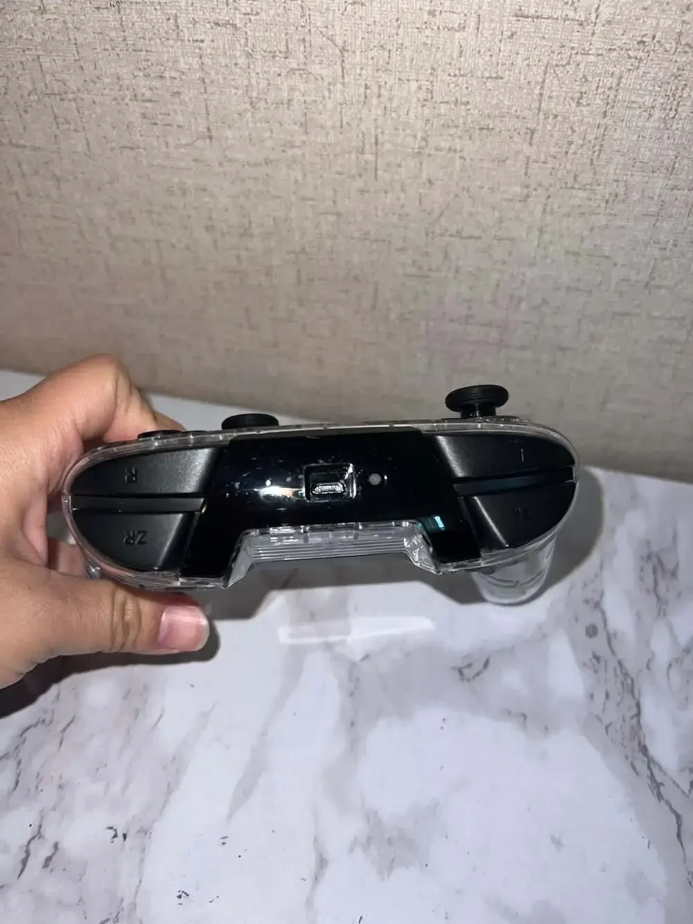 Nintendo Switch Pro Controller Customized Clear Shell and White Controller with